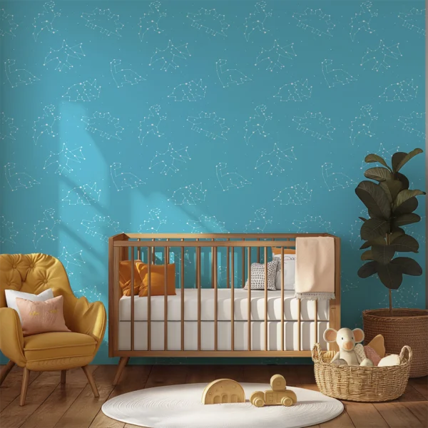 Celestial Dinosaurs Light Blue Background | Art Studio