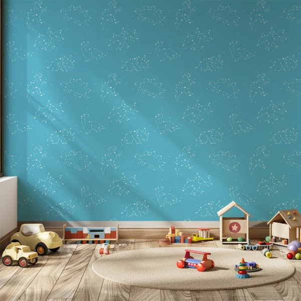 Celestial Dinosaurs Light Blue Background | Art Studio