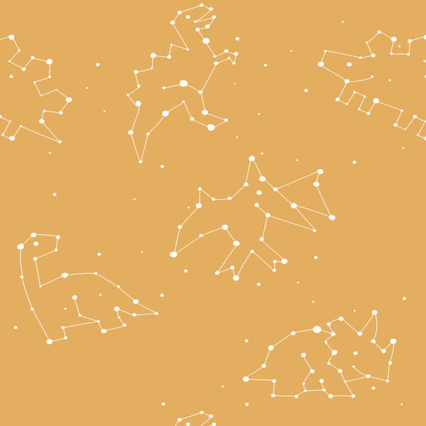 Celestial Dinosaurs Pastel Orange Background | Art Studio
