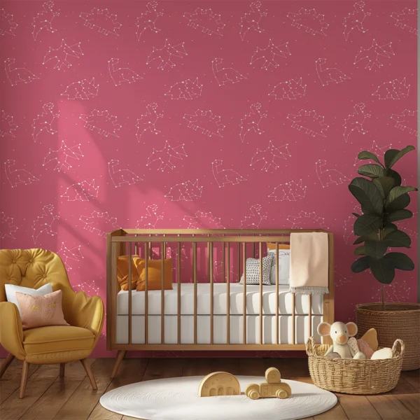 Celestial Dinosaurs Pink Background | Art Studio