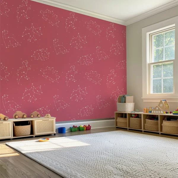 Celestial Dinosaurs Pink Background | Art Studio