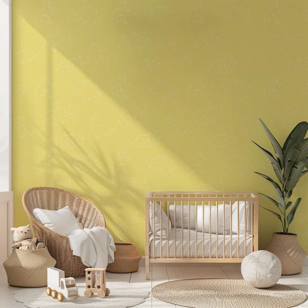 Celestial Dinosaurs Pastel Yellow Background | Art Studio
