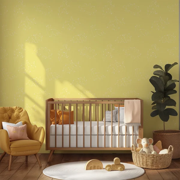 Celestial Dinosaurs Pastel Yellow Background | Art Studio
