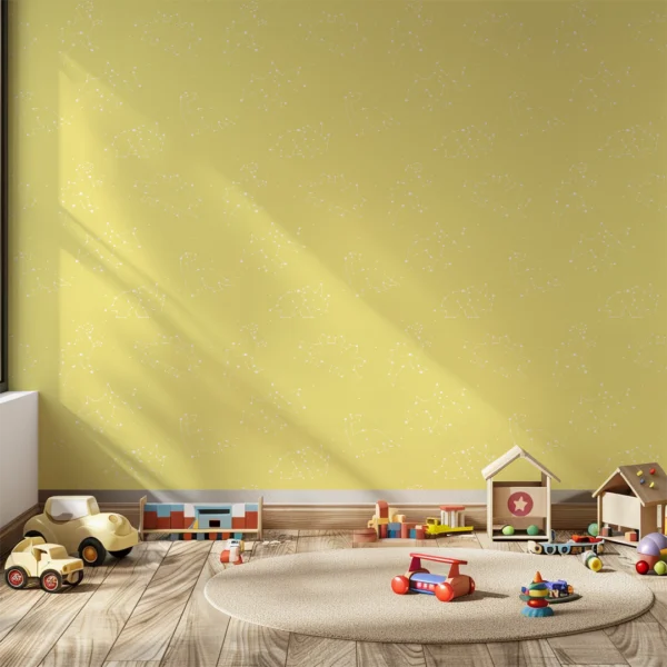 Celestial Dinosaurs Pastel Yellow Background | Art Studio