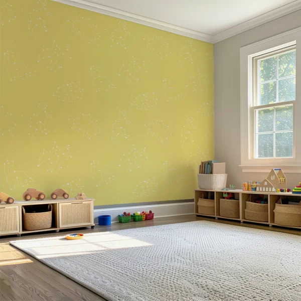 Celestial Dinosaurs Pastel Yellow Background | Art Studio