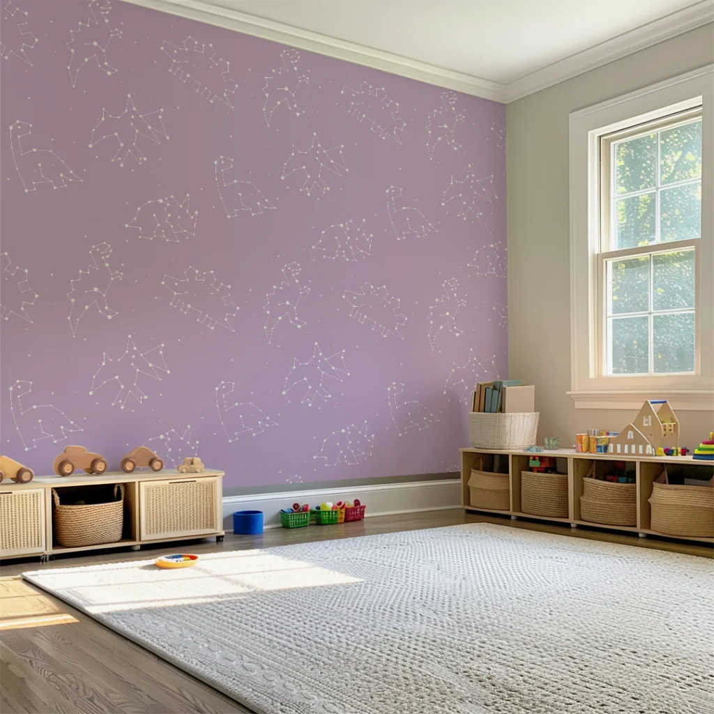 Celestial Dinosaurs Lavender Background