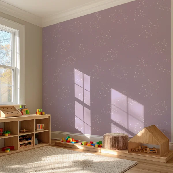 Celestial Dinosaurs Lavender Background