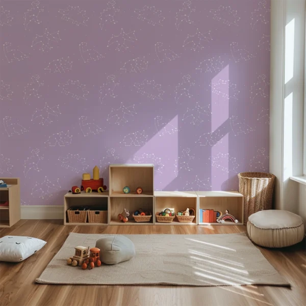 Celestial Dinosaurs Lavender Background