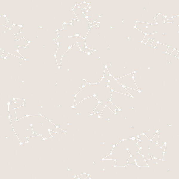 Celestial Dinosaurs Light Beige Background