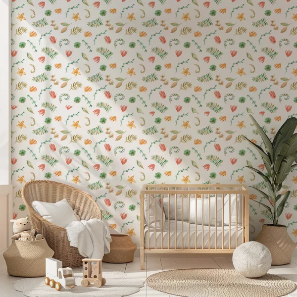 Watercolor Floral and Ferns