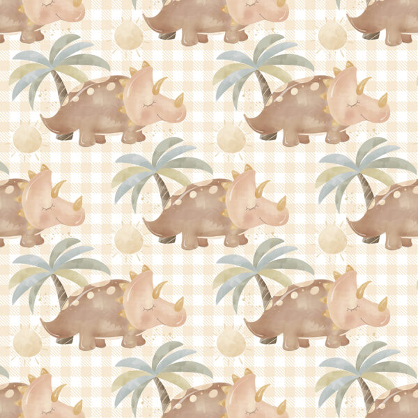 Triceratops and Palm Trees