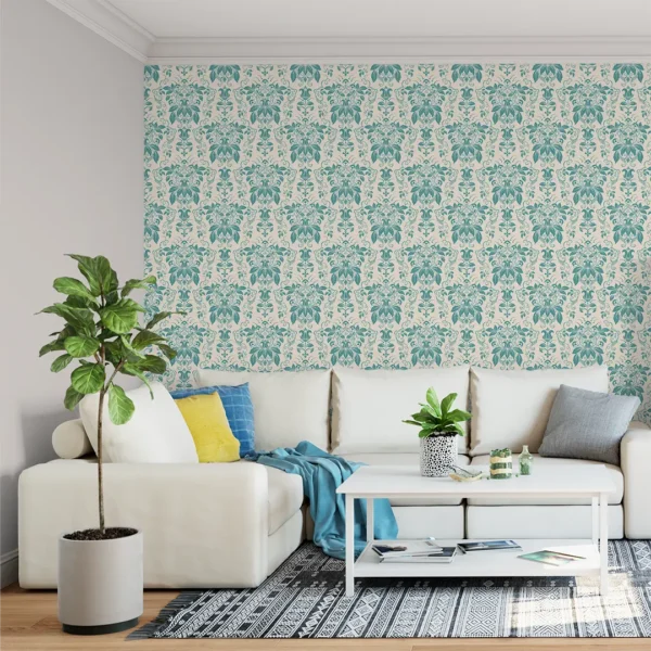 Tuscan Teal Veridian Damask - art studio ke