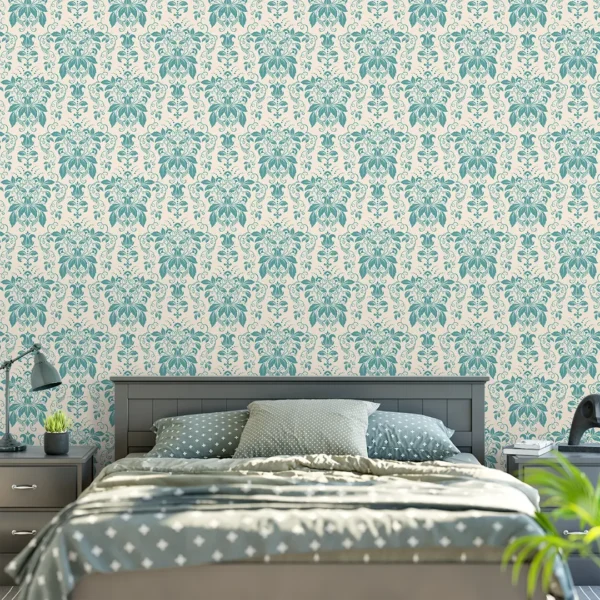 Tuscan Teal Veridian Damask - art studio ke