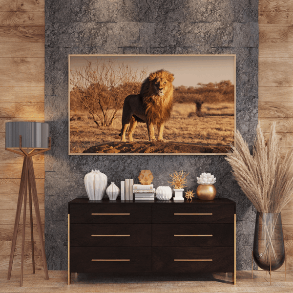 Golden Watcher, Lion wallart - Art Studio Ke