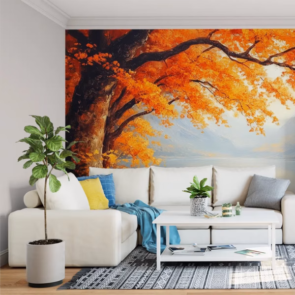 Autumn Lakeside Path Wall Mural - Image 3