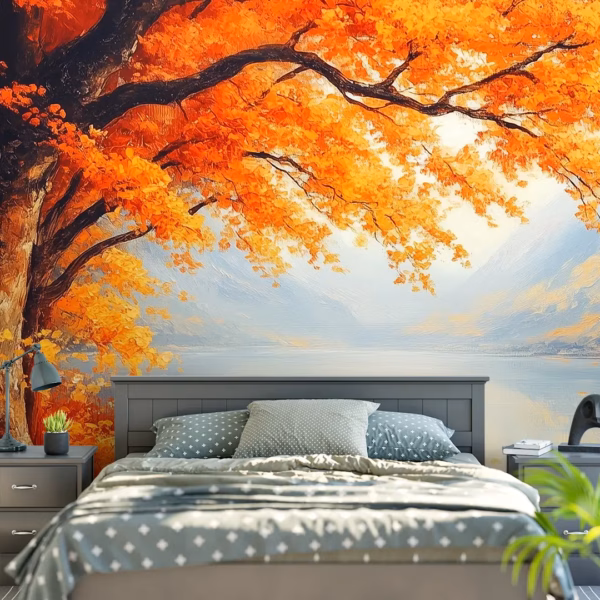 Autumn Lakeside Path Wall Mural - Image 4